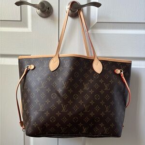 Designer Inspired brown Monogram coated canvas Tote - Brown with Tan Trim